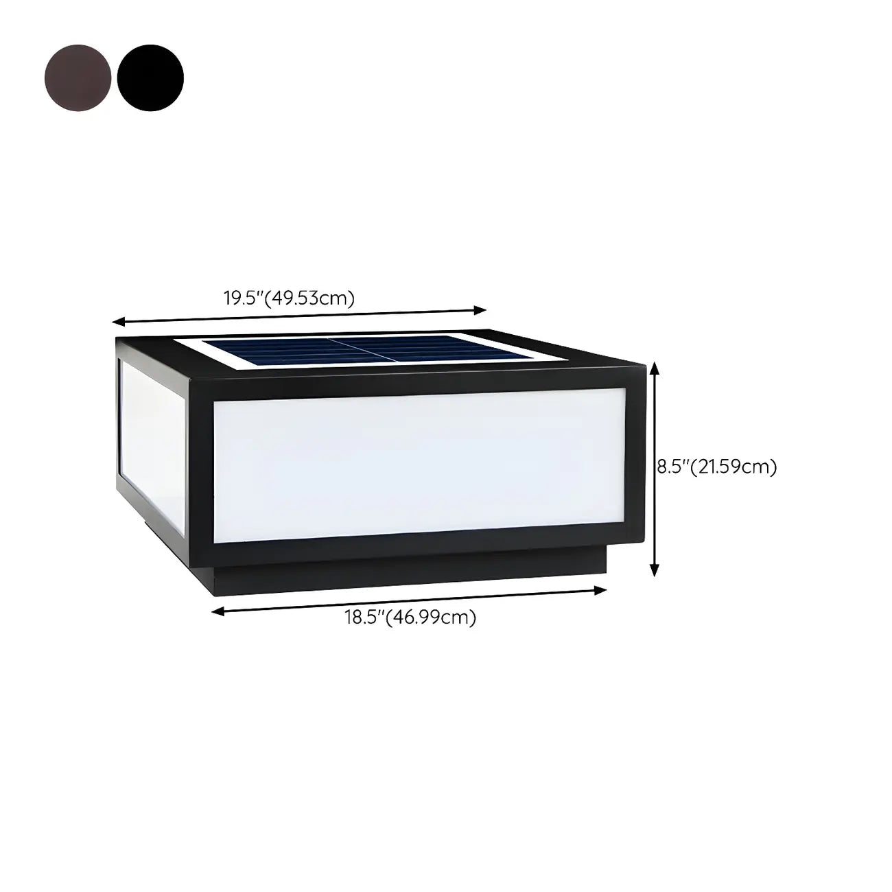 Flat Square Black Solar Outdoor Post Lights
