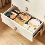 Minimalist Natural Wood and Glass Vertical Dresser