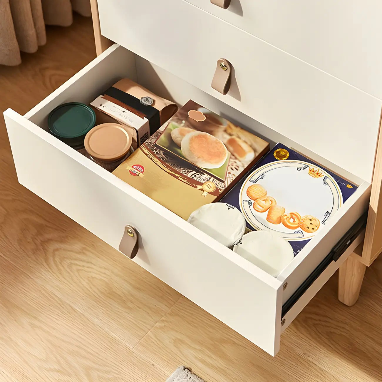 Minimalist Natural Wood and Glass Vertical Dresser