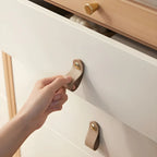 Minimalist Natural Wood and Glass Vertical Dresser