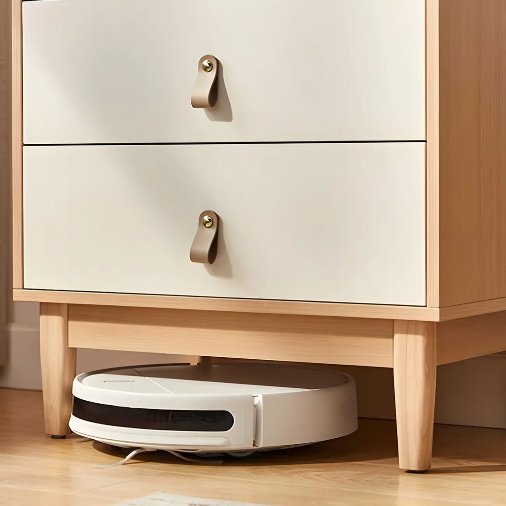 Minimalist Natural Wood and Glass Vertical Dresser