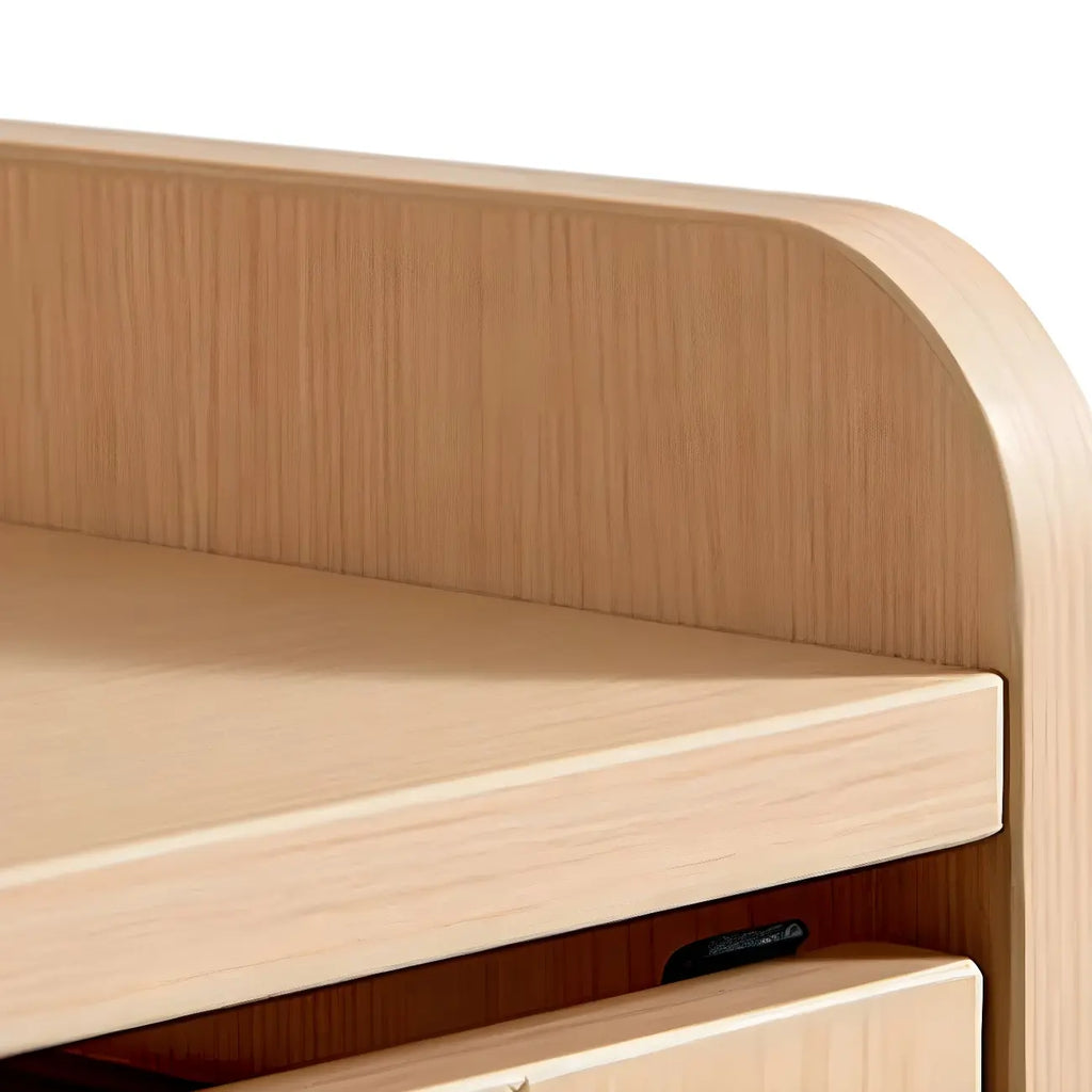 Minimalist Natural Wood and Glass Vertical Dresser