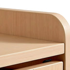 Minimalist Natural Wood and Glass Vertical Dresser