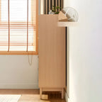 Minimalist Natural Wood and Glass Vertical Dresser