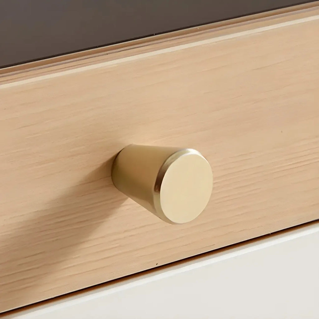 Minimalist Natural Wood and Glass Vertical Dresser