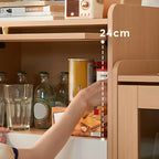 Minimalist Natural Wood and Glass Vertical Dresser