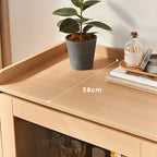 Minimalist Natural Wood and Glass Vertical Dresser