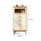Minimalist Natural Wood and Glass Vertical Dresser