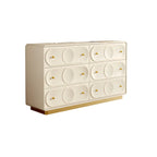 Glam White Wooden Dresser with Drawers for Bedroom Storage