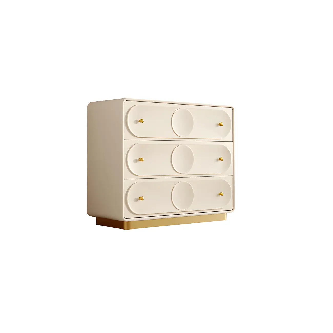 Glam White Wooden Dresser with Drawers for Bedroom Storage