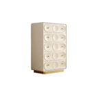 Glam White Wooden Dresser with Drawers for Bedroom Storage