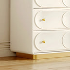 Glam White Wooden Dresser with Drawers for Bedroom Storage