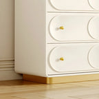 Glam White Wooden Dresser with Drawers for Bedroom Storage