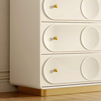 Glam White Wooden Dresser with Drawers for Bedroom Storage