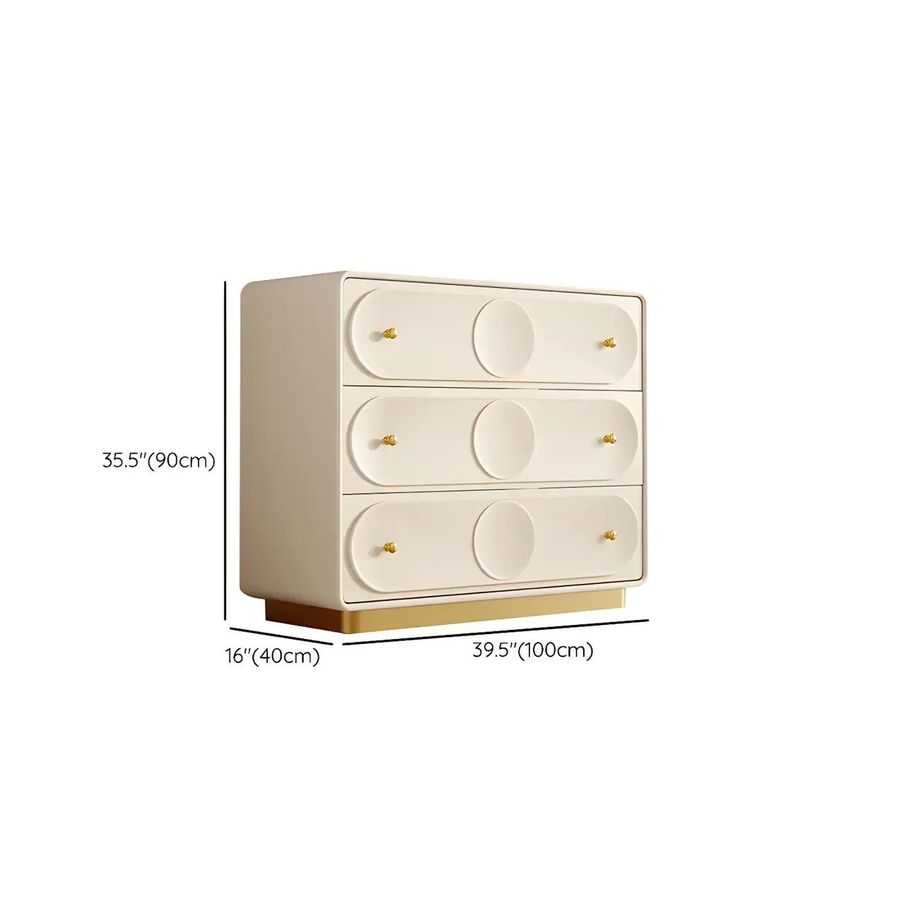 Glam White Wooden Dresser with Drawers for Bedroom Storage