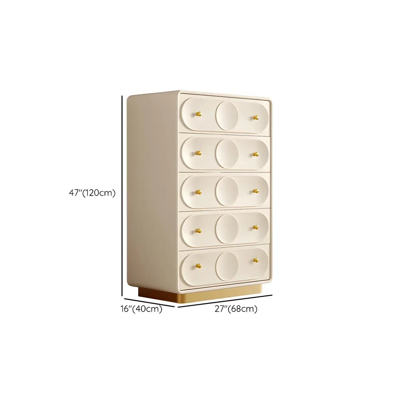 Glam White Wooden Dresser with Drawers for Bedroom Storage