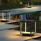 Simple Black Open Solar Outdoor Post Lights