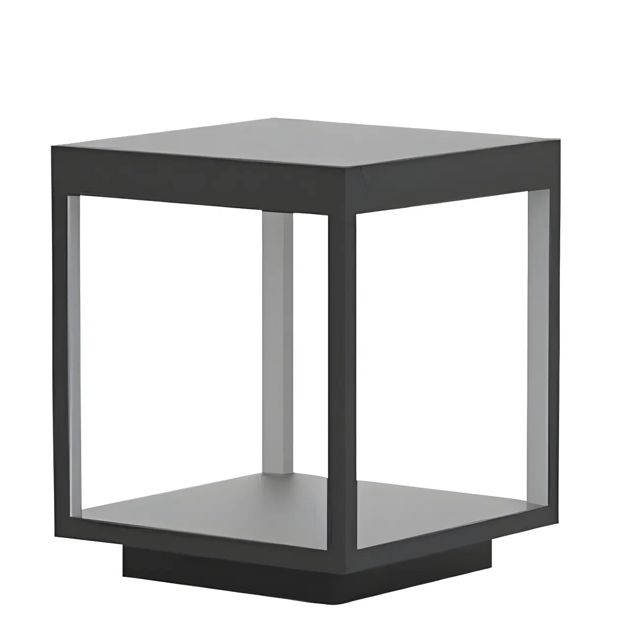 Simple Black Open Solar Outdoor Post Lights