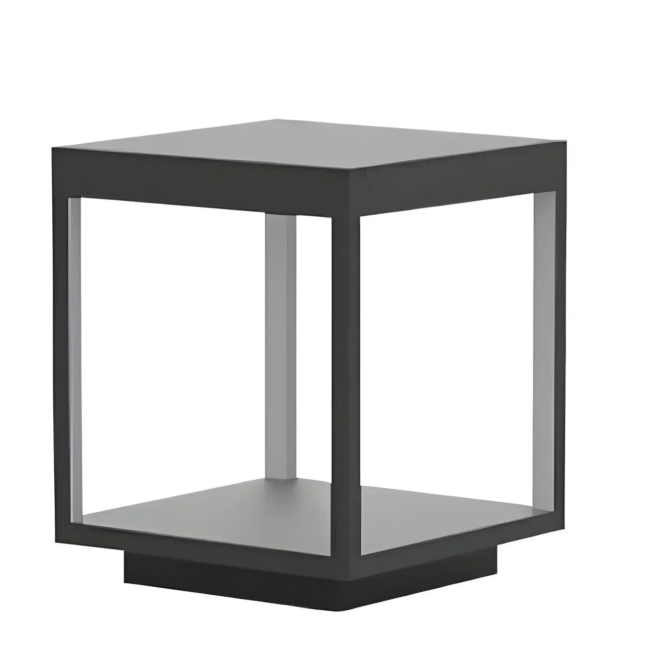 Simple Black Open Solar Outdoor Post Lights