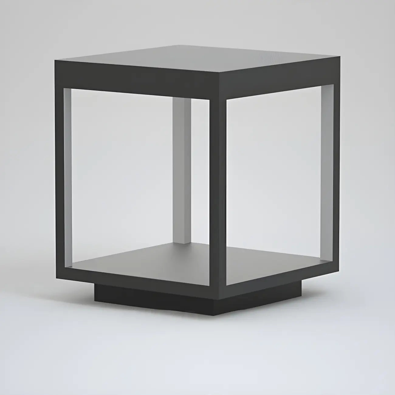 Simple Black Open Solar Outdoor Post Lights