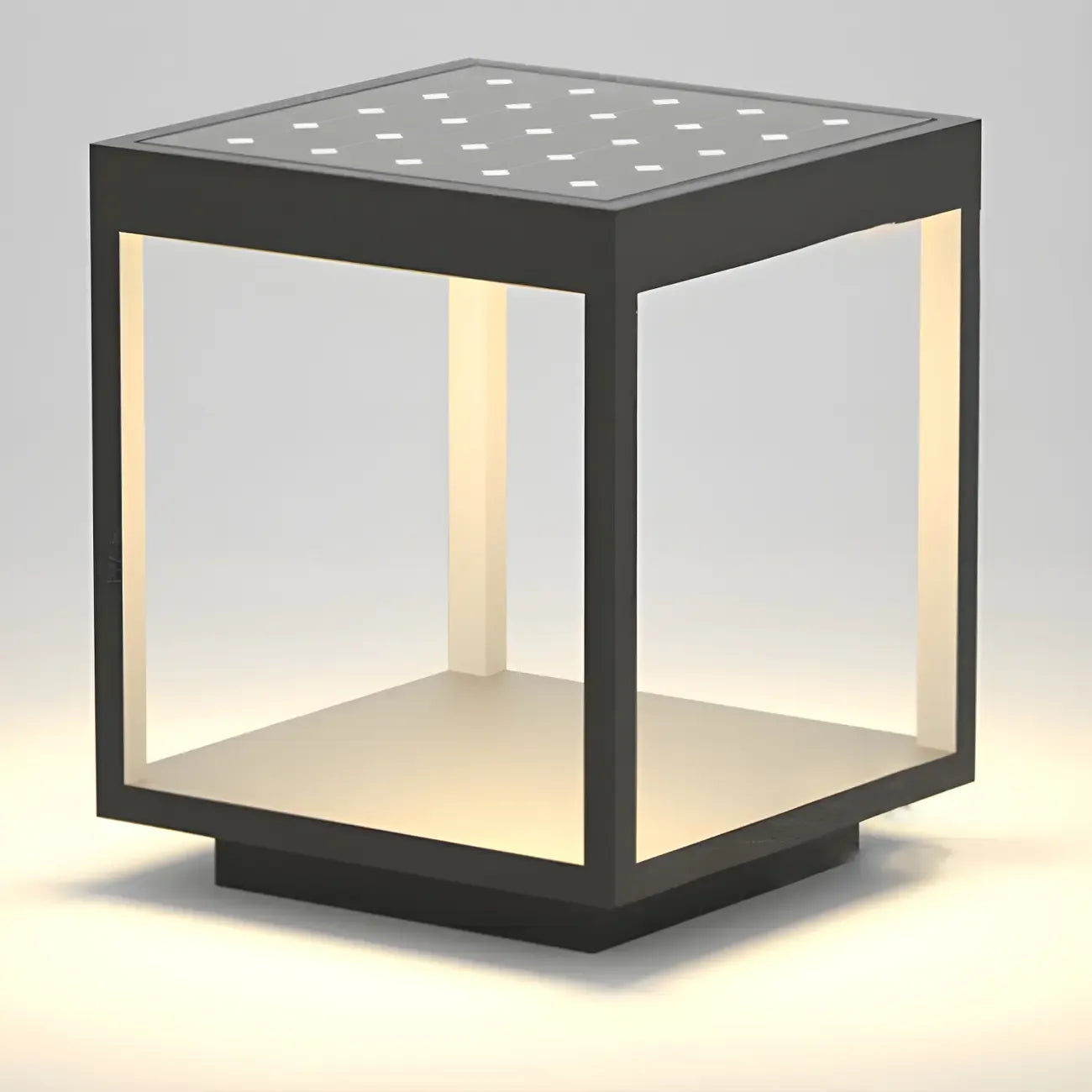 Simple Black Open Solar Outdoor Post Lights