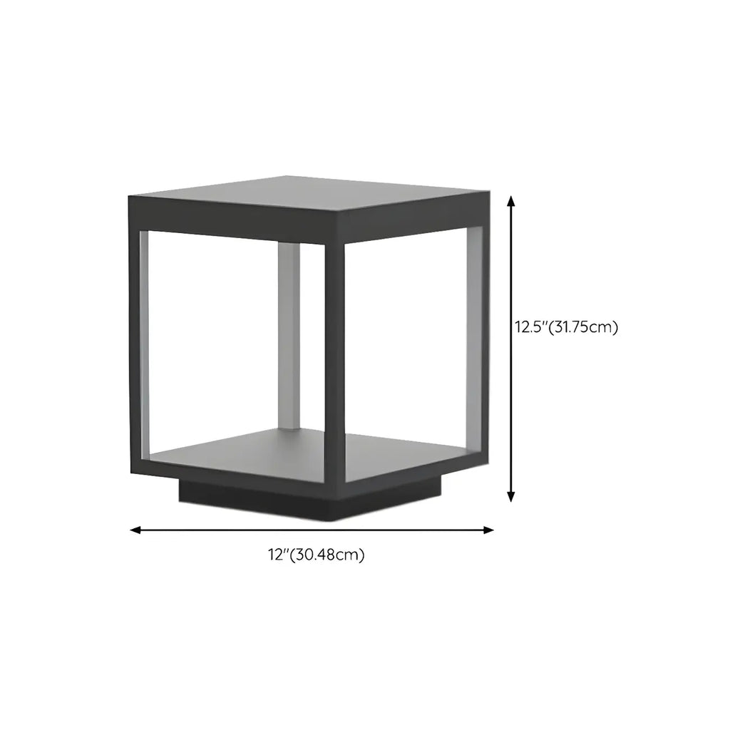 Simple Black Open Solar Outdoor Post Lights