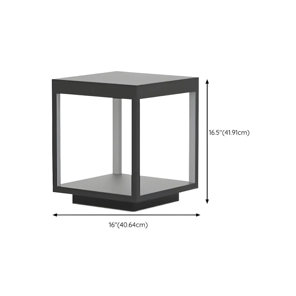 Simple Black Open Solar Outdoor Post Lights