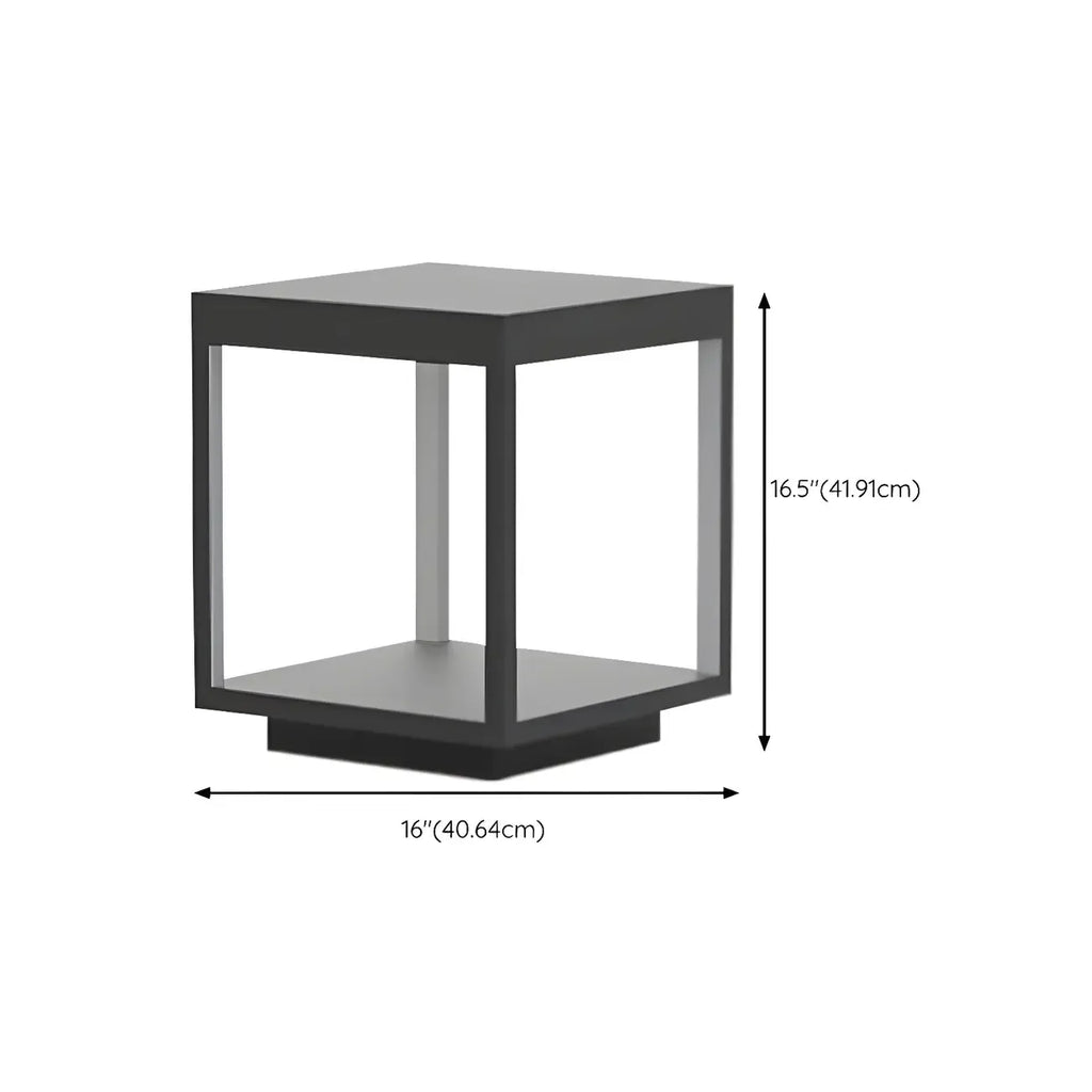 Simple Black Open Solar Outdoor Post Lights