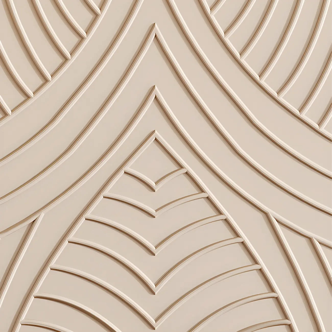 Glam White-Wood Protruding Lines Soft-Close Drawers Dresser