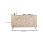 Glam White-Wood Protruding Lines Soft-Close Drawers Dresser