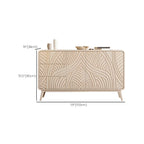 Glam White-Wood Protruding Lines Soft-Close Drawers Dresser