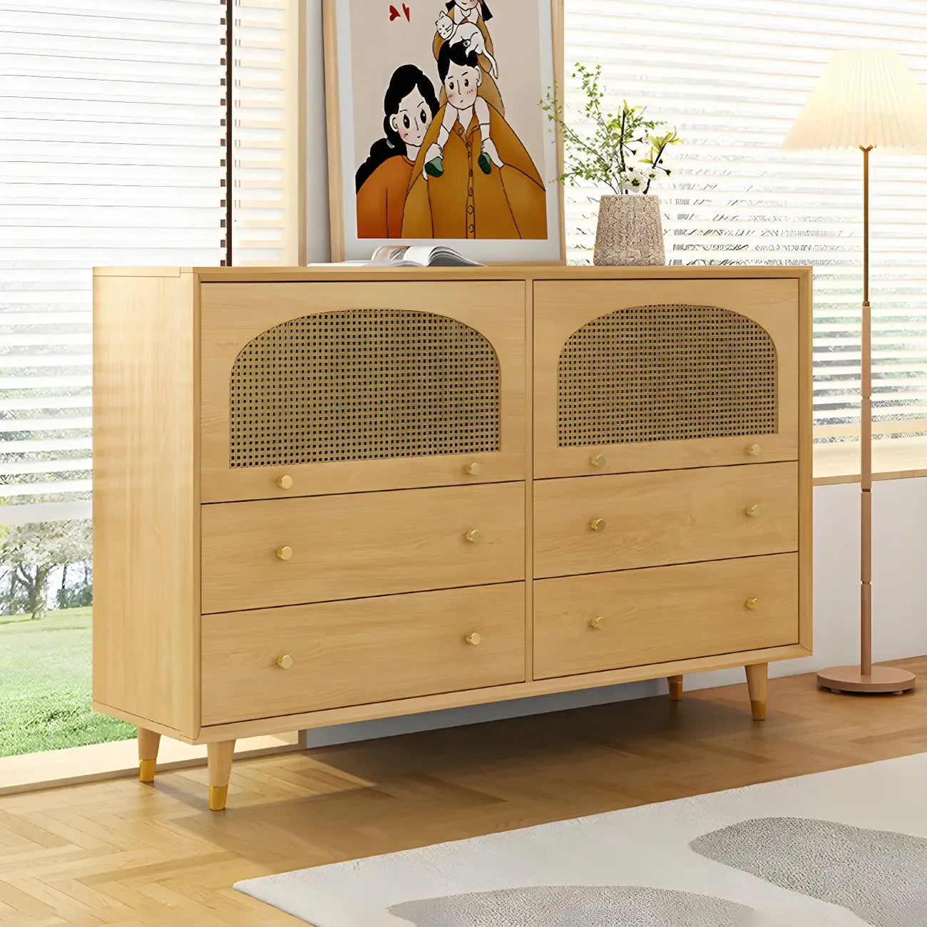 Vintage Wooden Bachelor Chest in Natural Finish