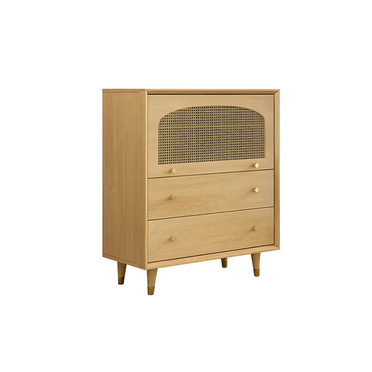 Vintage Wooden Bachelor Chest in Natural Finish