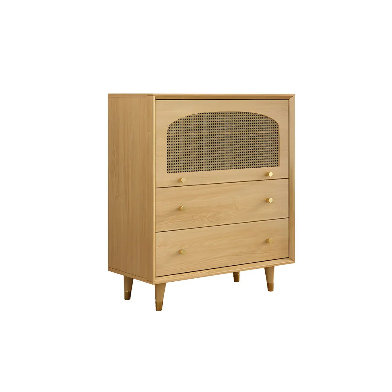 Vintage Wooden Bachelor Chest in Natural Finish