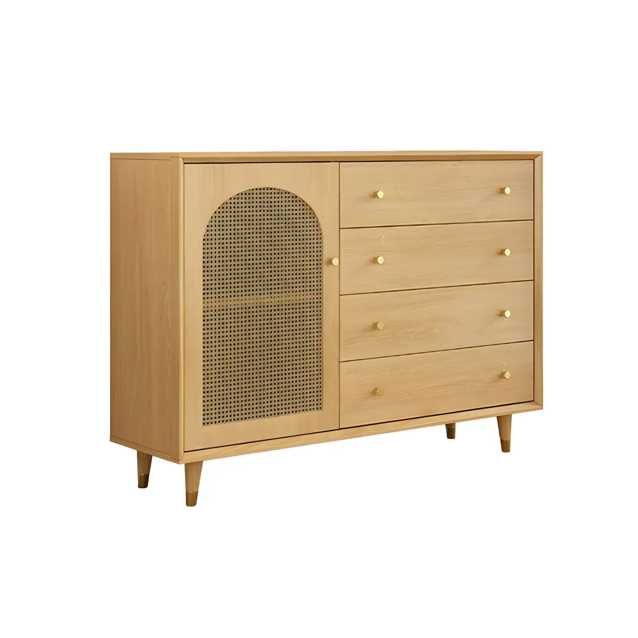 Vintage Wooden Bachelor Chest in Natural Finish