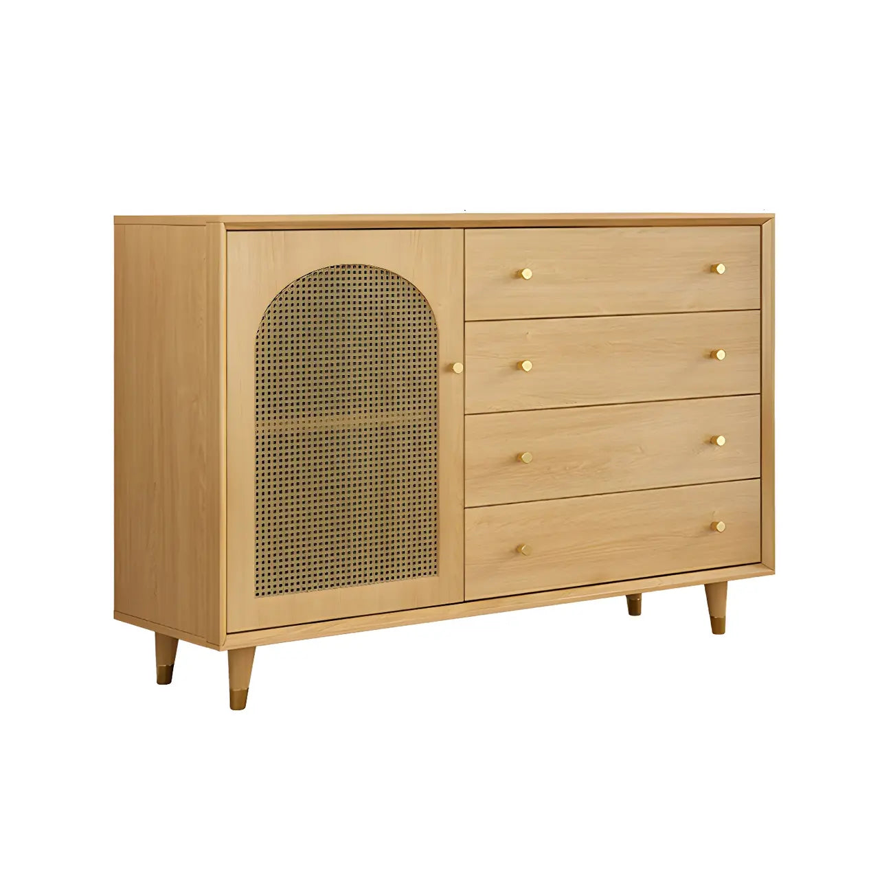 Vintage Wooden Bachelor Chest in Natural Finish
