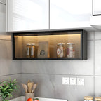 Kitchen Wood Wall Mounted China Cabinet with Glass Door