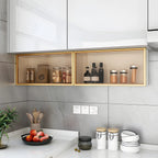 Kitchen Wood Wall Mounted China Cabinet with Glass Door