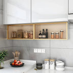Kitchen Wood Wall Mounted China Cabinet with Glass Door