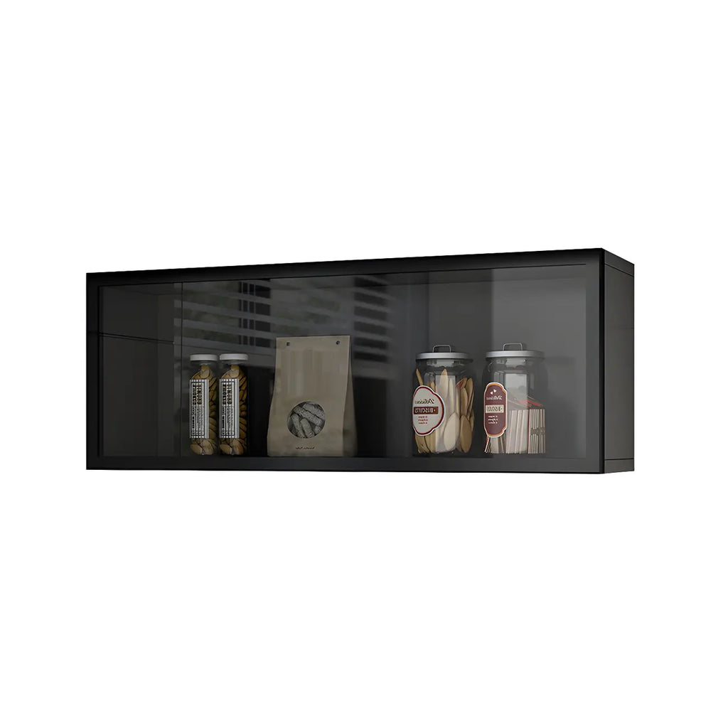Kitchen Wood Wall Mounted China Cabinet with Glass Door
