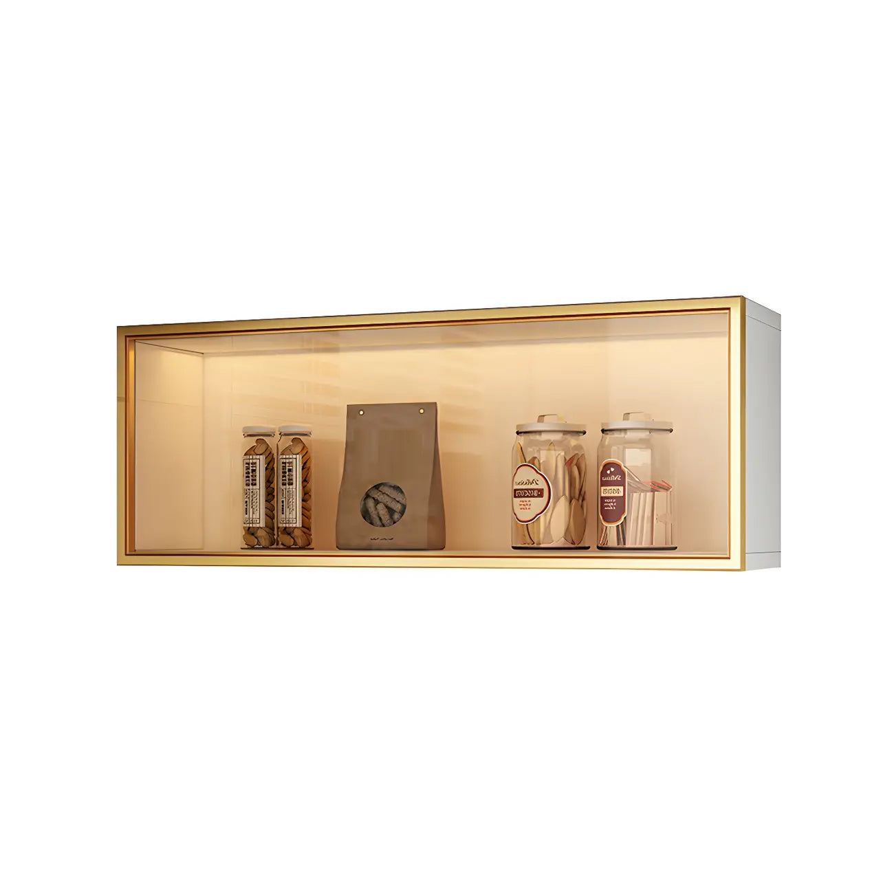 Kitchen Wood Wall Mounted China Cabinet with Glass Door