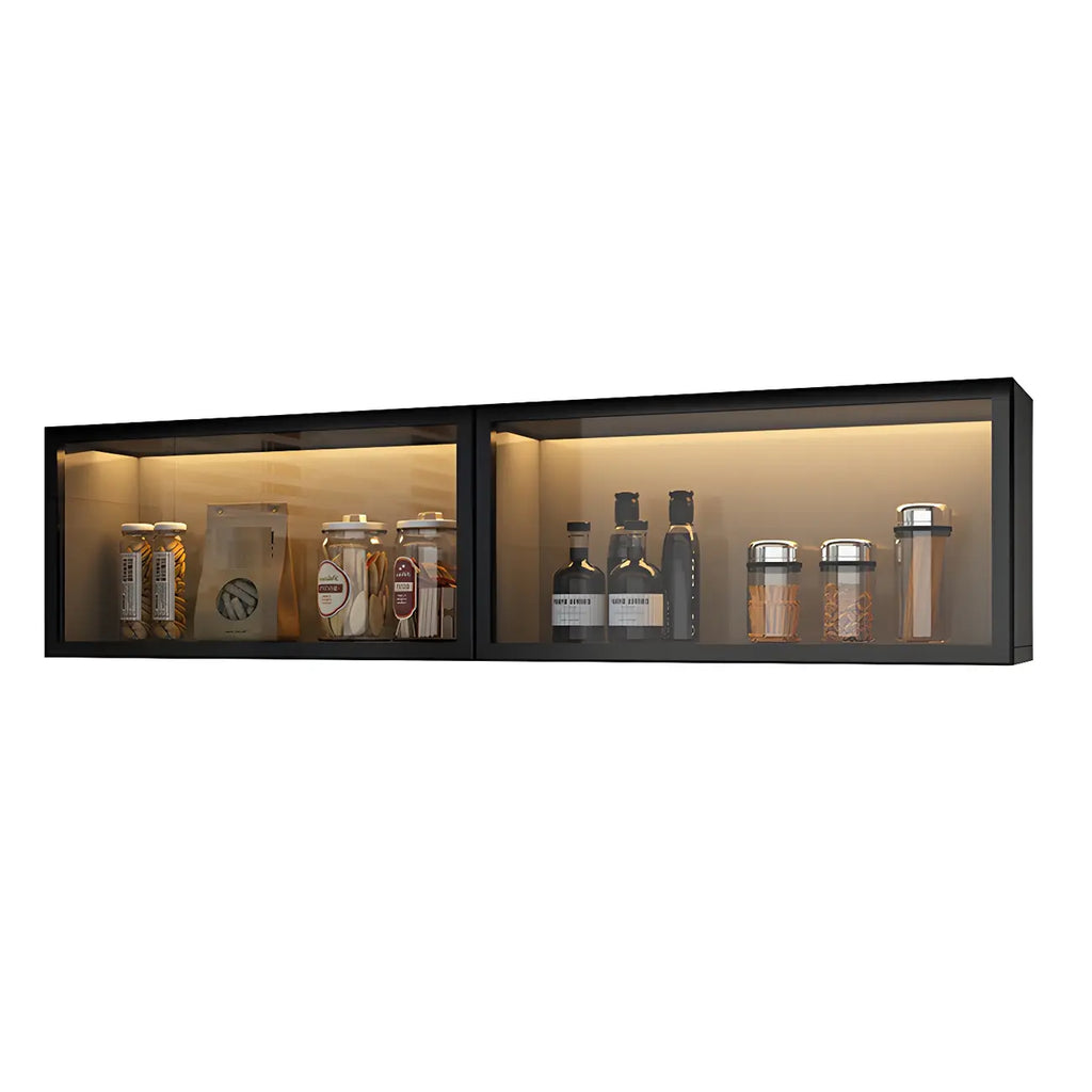 Kitchen Wood Wall Mounted China Cabinet with Glass Door