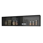 Kitchen Wood Wall Mounted China Cabinet with Glass Door