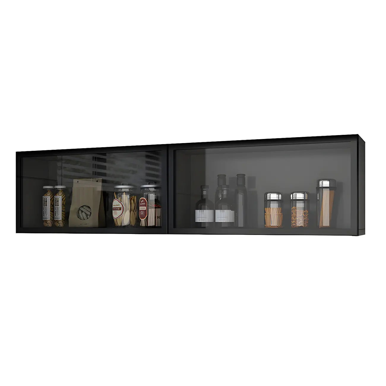 Kitchen Wood Wall Mounted China Cabinet with Glass Door