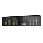 Kitchen Wood Wall Mounted China Cabinet with Glass Door