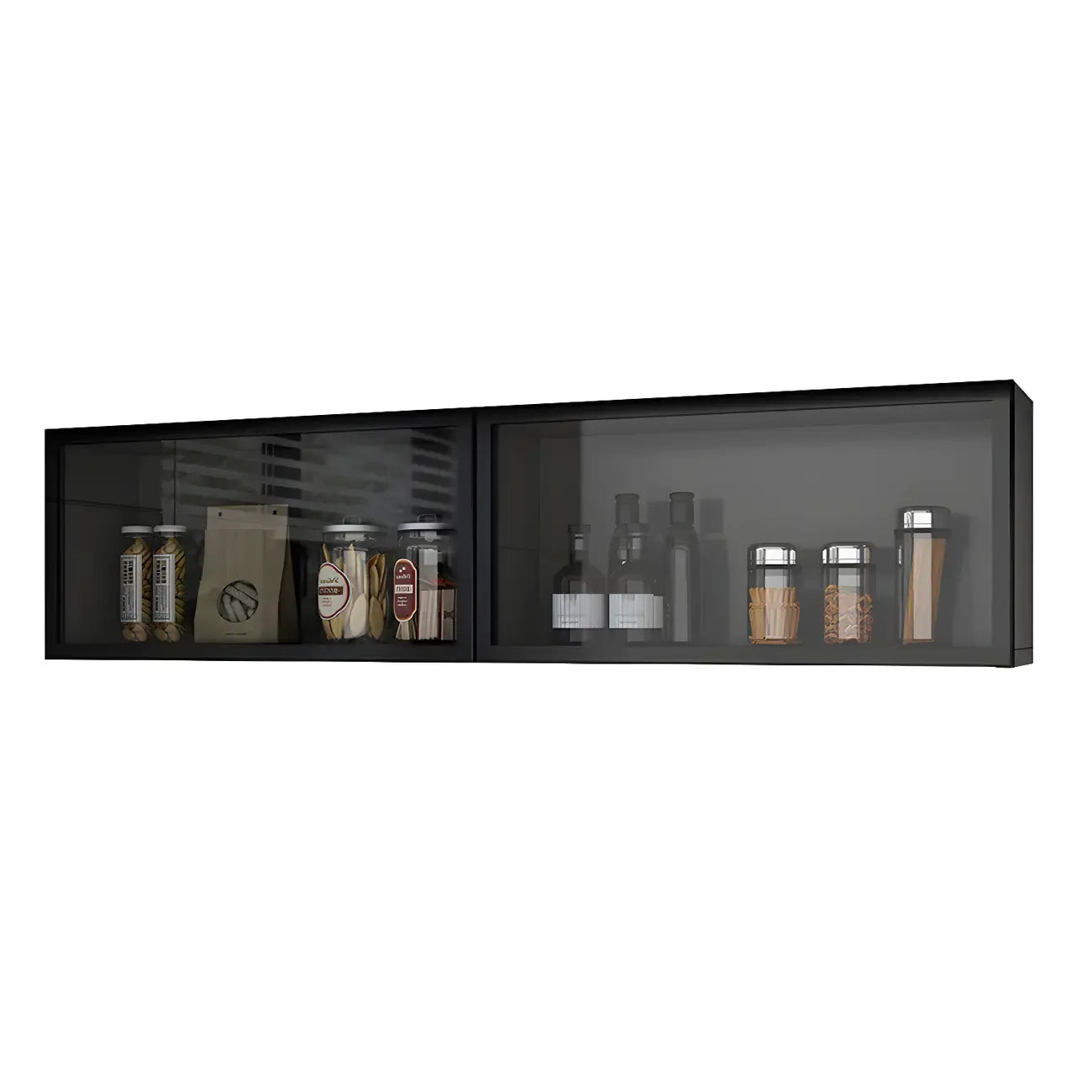 Kitchen Wood Wall Mounted China Cabinet with Glass Door