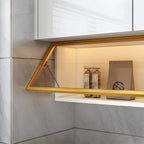 Kitchen Wood Wall Mounted China Cabinet with Glass Door