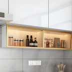 Kitchen Wood Wall Mounted China Cabinet with Glass Door