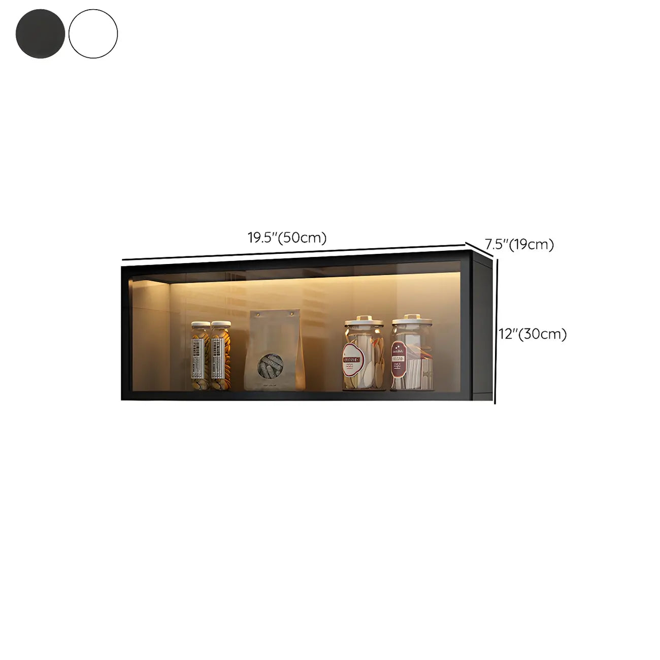 Kitchen Wood Wall Mounted China Cabinet with Glass Door