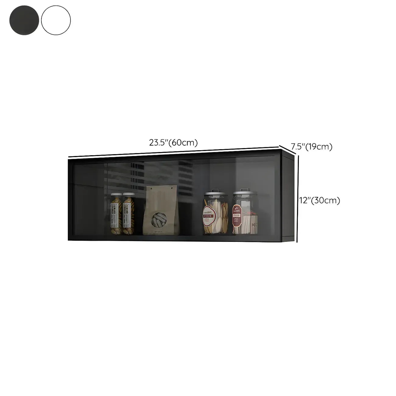 Kitchen Wood Wall Mounted China Cabinet with Glass Door